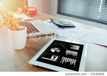 Workplace with notebook laptop Workplace with notebook laptop 39189666