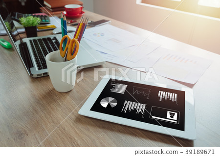 Workplace with notebook laptop Workplace with notebook laptop 39189671