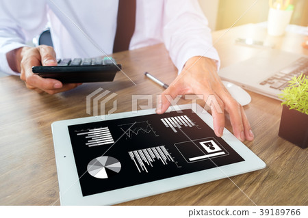 Businessman hand working with finances about cost 39189766