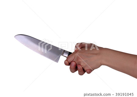 Hand holding a kitchen knife Hand holding a kitchen knife 39191045