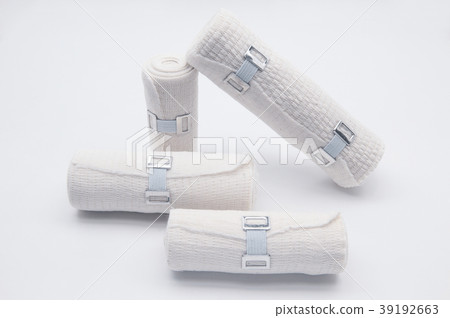 White elastic bandage at white background  39192663