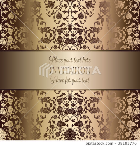Vintage baroque Wedding Invitation template Vintage baroque Wedding Invitation template 39193776