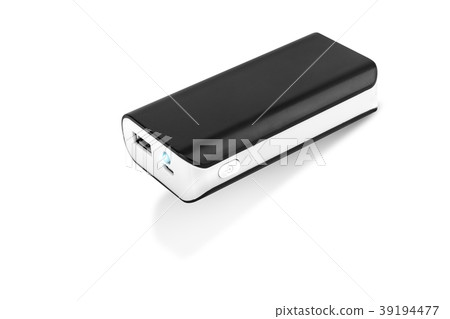 Black Power bank at white background isolated Black Power bank at white background isolated 39194477