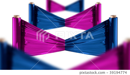 Purple blue stretch film,white background isolated 39194774