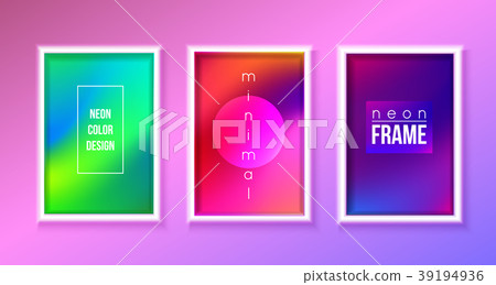 Set of colorful neon frames design, vector - Stock Illustration ...