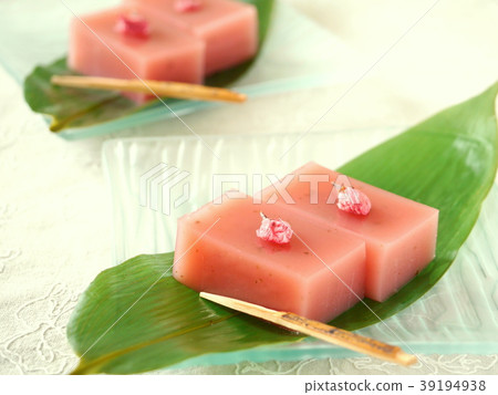 Cherry Water Yokan Kakinoha Arrangement Glass Plate (Horizontal Position) 39194938