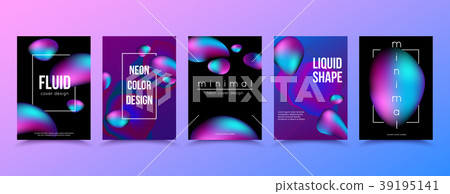 Fluid shapes. Liquid poster collection, vector Fluid shapes. Liquid poster collection, vector 39195141