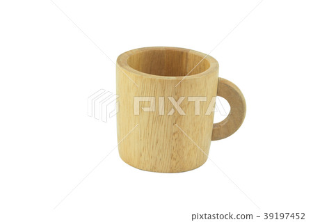 White glass with handles on white background 39197452