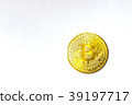 Golden bitcoin on white background. Concept mining 39197717