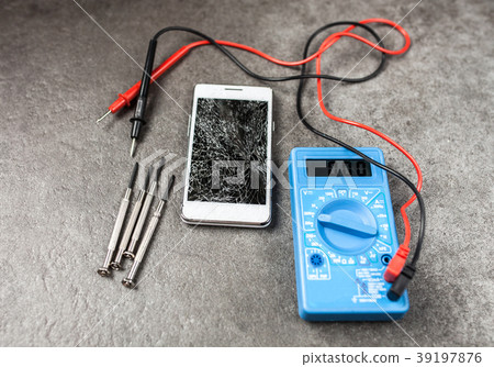 Smartphone with broken screen Smartphone with broken screen 39197876