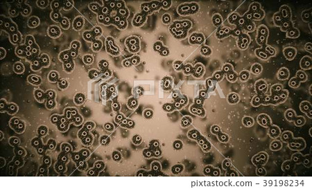 viruses attacking cells or bacterias under 39198234