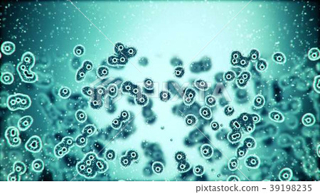 Microscopic plate of bacteria multiplying 39198235