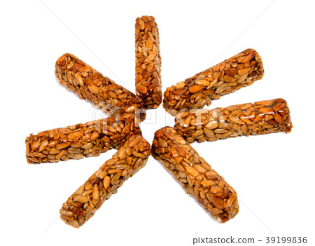 Purified Sunflower Seeds  In sugar on a white  39199836