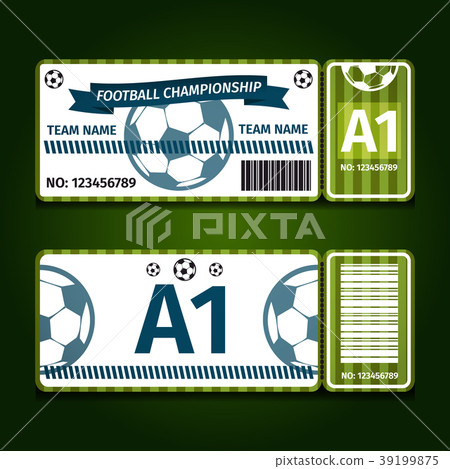 Football, soccer ticket card design Vector Football, soccer ticket card design Vector 39199875