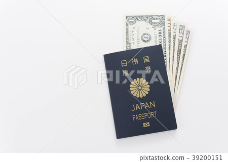 Passport and dollar bill 39200151