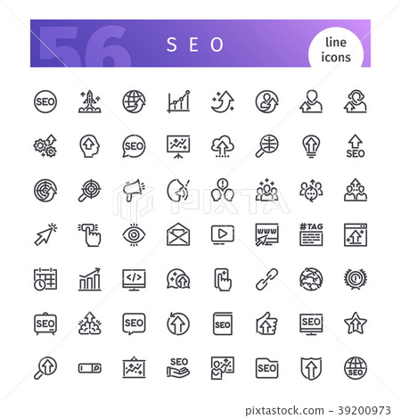 SEO Line Icons Set 39200973