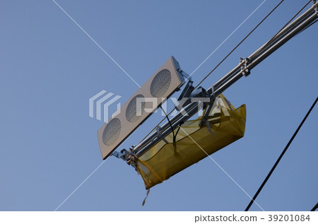 LED traffic light during installation LED traffic light during installation 39201084