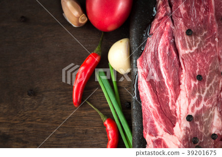 slices of raw beef chuck steak slices of raw beef chuck steak 39201675
