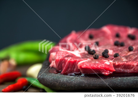 slices of raw beef chuck steak slices of raw beef chuck steak 39201676