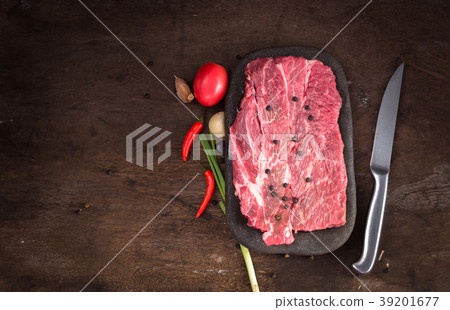 slices of raw beef chuck steak slices of raw beef chuck steak 39201677