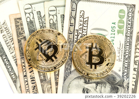 Bitcoin and banknotes dollar.Digital Money Bitcoin and banknotes dollar.Digital Money 39202226