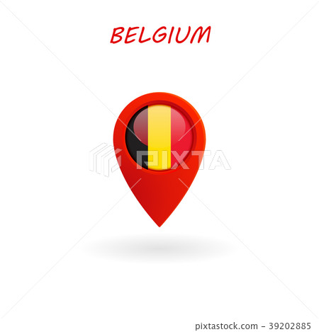 Location Icon for Belgium Flag, Vector 39202885