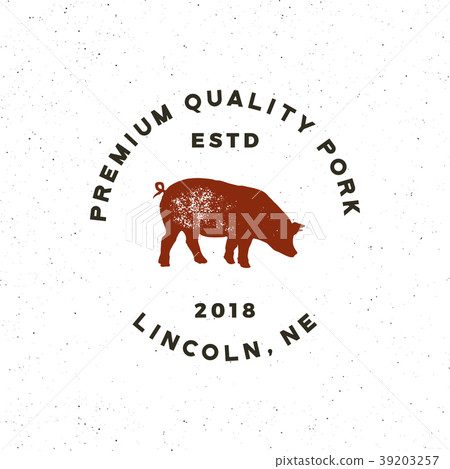 premium fresh pork label. retro styled meat shop premium fresh pork label. retro styled meat shop 39203257