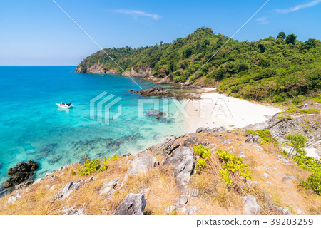 Aerial View point of Tropical white sand beach and 39203259