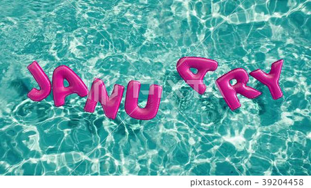 word "JANUARY" shaped inflatable swim ring 39204458