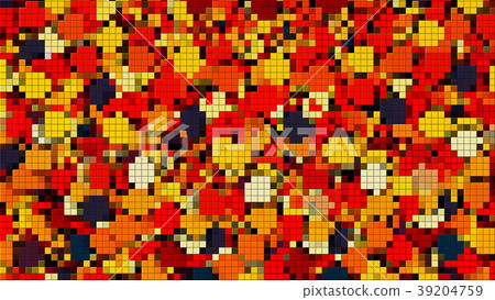 Mosaic with many little colorful square pieces Mosaic with many little colorful square pieces 39204759