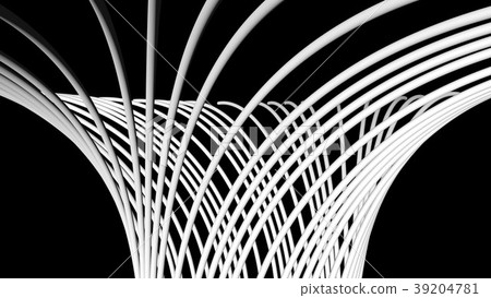 Abstract background with simple bending pipes, 3d Abstract background with simple bending pipes, 3d 39204781