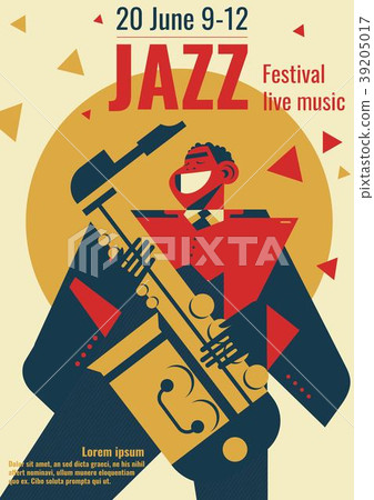 Jazz music festival poster vector illustration or 39205017