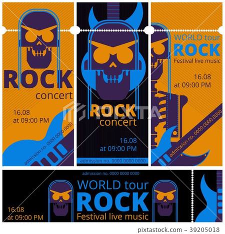 Rock music festival tickets vector illustration Rock music festival tickets vector illustration 39205018