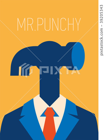 Man hammer. Businessman instead head a Man hammer. Businessman instead head a 39205343