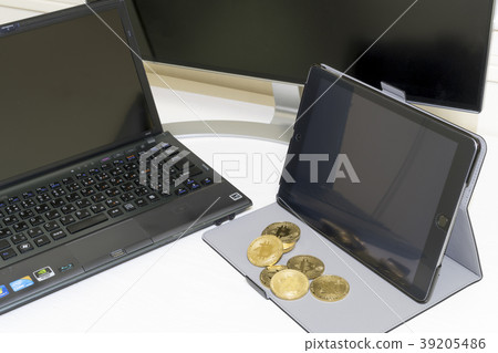 Bitcoin Virtual Currency Image Mobile Trading iPad Tablet On The Go 39205486