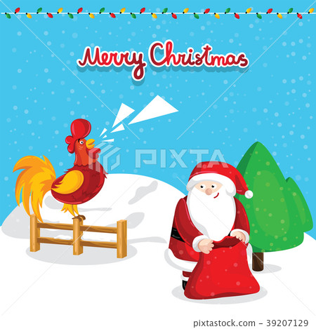 Merry Christmas greeting card with Santa Claus 39207129