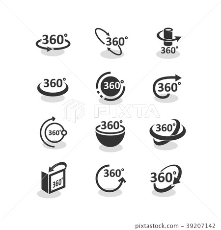 360 degree rotation icons set 39207142