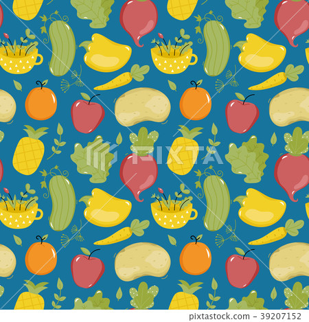 Food seamless pattern with fruit and vegetables 39207152