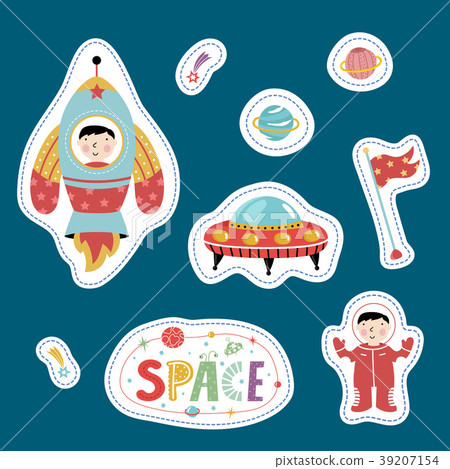 Variety Forms Price Tags with Space Cartoons Variety Forms Price Tags with Space Cartoons 39207154