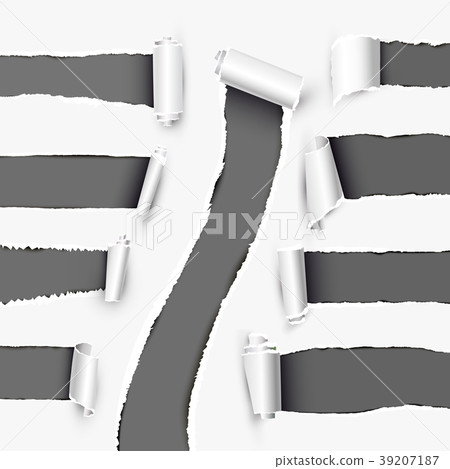 Realistic Holes in White Paper Background Realistic Holes in White Paper Background 39207187