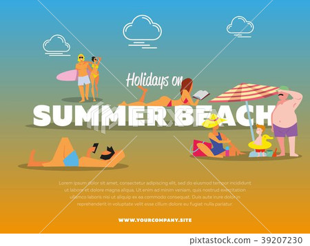 Holidays on summer beach banner 39207230