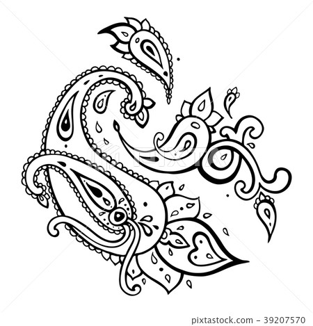 Paisley background. Hand Drawn ornament. 39207570
