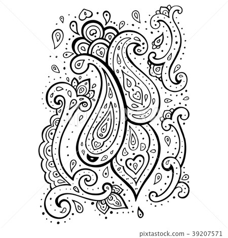 Paisley background. Hand Drawn ornament. 39207571