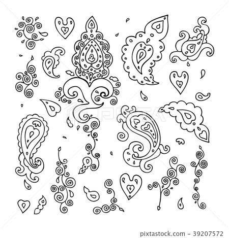 Paisley background. Hand Drawn ornament. 39207572