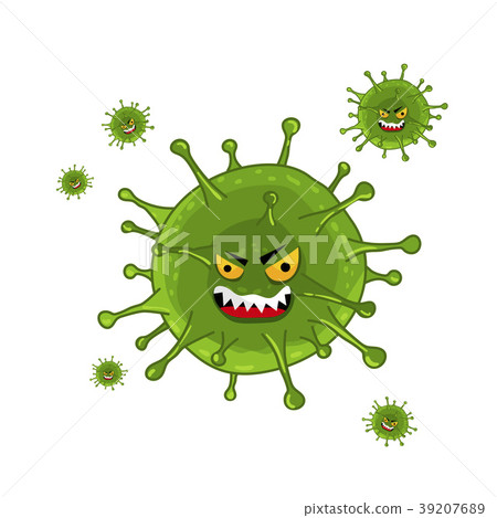 Cartoon virus character isolated  39207689