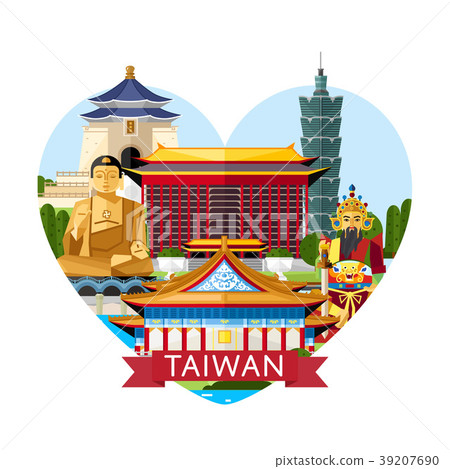 Taiwan travel concept with famous attractions Taiwan travel concept with famous attractions 39207690