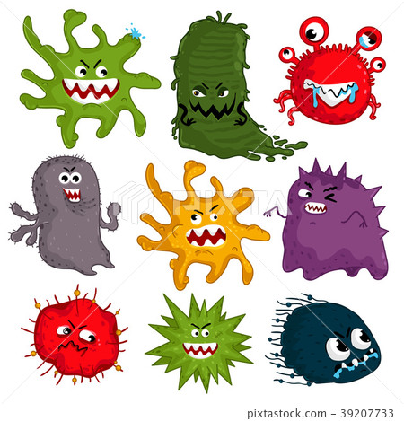 Cartoon viruses characters isolated Cartoon viruses characters isolated 39207733
