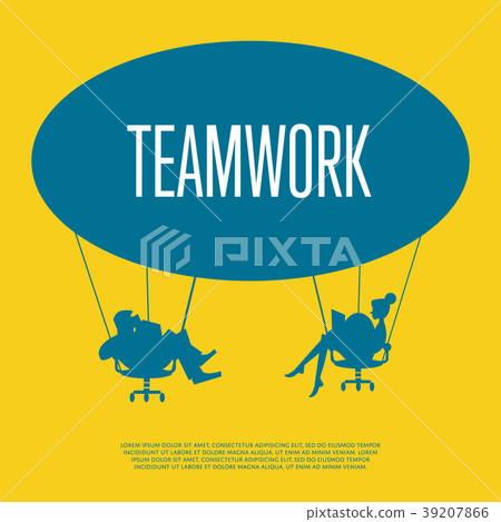 Teamwork concept. Silhouette of business people 39207866