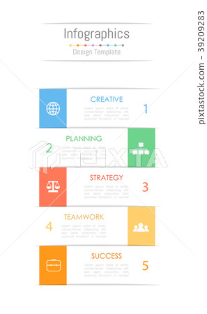 Infographic design elements with 5 options. 39209283