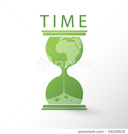 Hourglass with a earth globe flowing melting 39209939